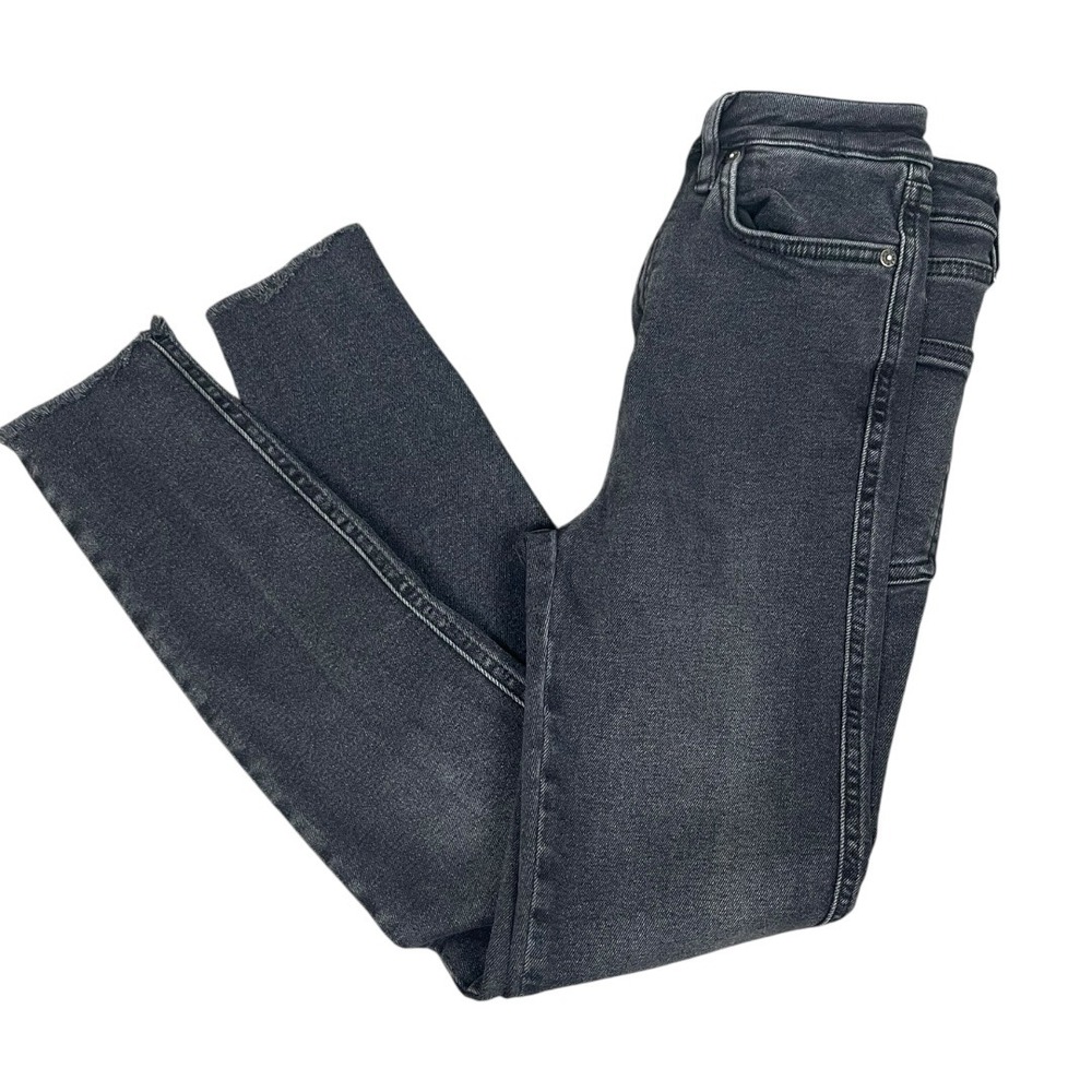 We The Free Skinny Jeans Women 26 Faded Black Excellent High Rise Raw Hem - Picture 6 of 13